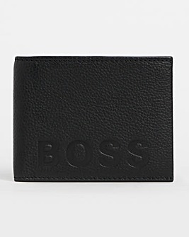 BOSS Black Embossed Logo Leather Wallet