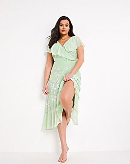 Joanna Hope Embroidered Frill Dress