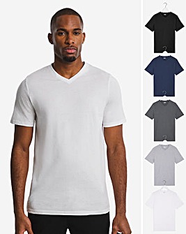 Pack of Five V Neck T-Shirts Long