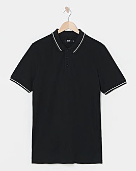 Pure Cotton Tipped Pique Polo Long