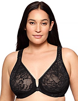 Glamorise Plus Size Lacey T-Back WonderWire Front Fastening Bra 9246