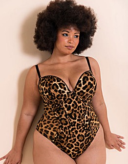 Curvy Kate Icon Plunge Strapless Multiway Padded Body Leopard Print