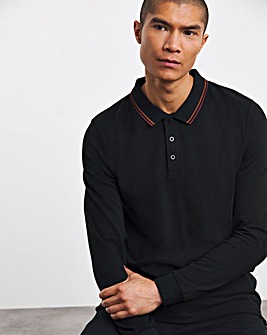 Long Sleeve Tipped Polo Long