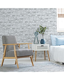 Fresco White/Grey House Industrial Brick Wallpaper