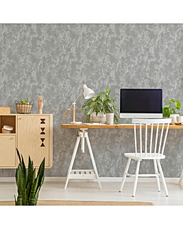 Fresco Urban Texture Plain Grey Wallpaper