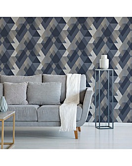 Sublime Navy Decadence Diamond Wallpaper