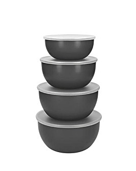 KitchenAid Set of 4 Meal Prep Bowls with Lids, Charcoal Grey