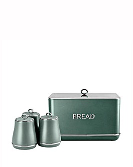 Tower Renaissance 4 Piece Bread Bin and Canister Set Green