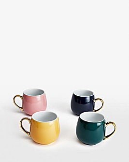 Waterside Multi-Coloured Set of 4 Hug Mugs