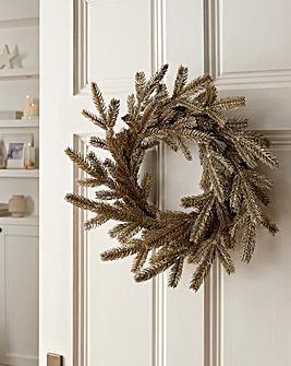 Champagne Glitter Fir Wreath 50cm