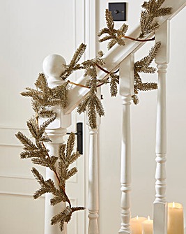 Champagne Glitter Fir Garland 1.6m