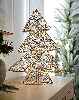 Light Up Gold Metal Tree