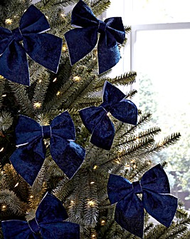 Set of 6 Velvet Bow Decorations