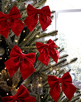 Set of 6 Velvet Bow Decorations