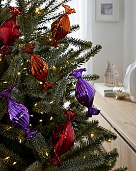 Set of 6 Glass Sweet Baubles