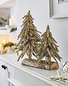 Gisela Graham Green Fir Double Christmas Tree Log
