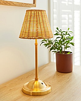 Rattan LED Wireless Rechargeable Table Lamp