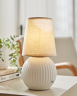 Ribbed Glass Wireless Rechargable Table Lamp
