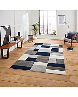 Think Rugs Matrix Modern Geometric Rug - Blocks