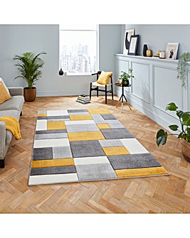 Think Rugs Matrix Modern Geometric Rug - Blocks