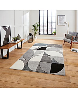 Think Rugs Matrix Modern Geometric Rug - Curves