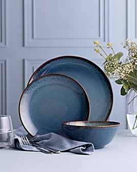 Mason Cash Blue Reactive Glaze 12 Piece Dinner Set