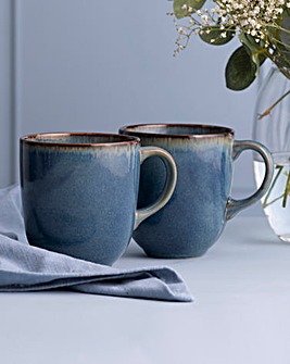 Mason Cash Blue Reactive Glaze Set of 4 Mugs