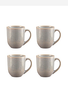 Mason Cash Grey Linear Set of 4 Mugs