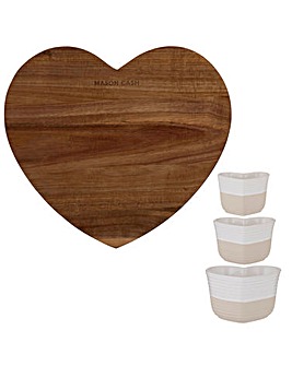 Rustic Charm Measuring Cups and Chopping Board