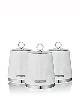 Swan Elegance Set of 3 Canisters - White