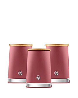 Swan Nordic Set of 3 Canisters Fuschia Rose