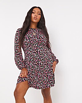 Ditsy Floral Printed ITY Jersey Smock Dress