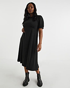 Black Supersoft Jersey Midi Dress