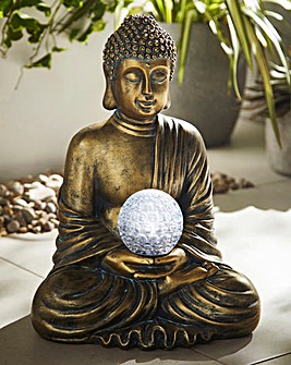 Buddha with Rotating Solar Light
