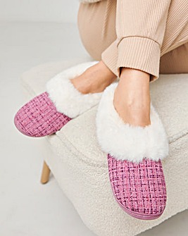 Marigold Fluffy Slipper Wide E Fit