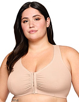 Glamorise Plus Size Front Fastening Cotton T-Back Bra 1908