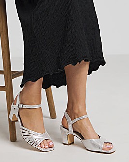 Gloria Strap Detail Low Heel Sandal Wide E Fit