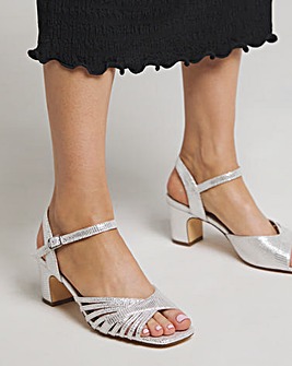 Gloria Strap Detail Low Heel Sandal Extra Wide EEE Fit