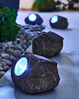 Set of 4 LED Solar Rock Lights