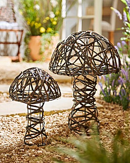 2 Mains Powered Lit Mushrooms