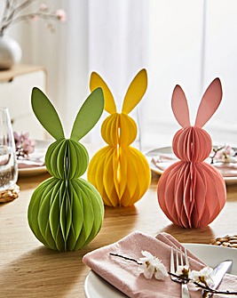 3 Paper Bunny Decorations