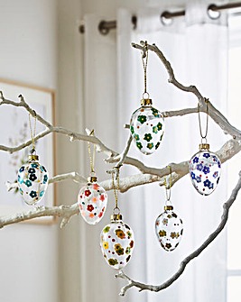 6 Glass Easter Decorations