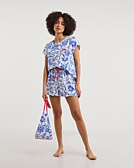 Joe Browns Floral Print Short Pyjama Set in a Bag