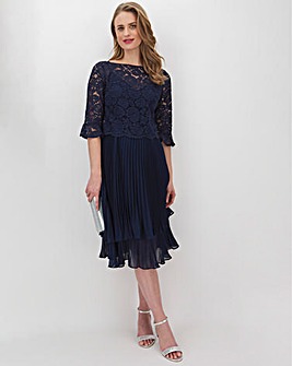 oasis megan midi dress navy