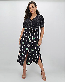 Oasis Merci Floral Patched Midi Dress
