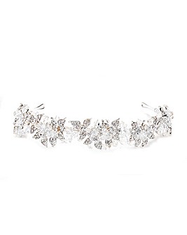Silver Leaf And Bead Statement Emery Headband