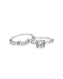 Jon Richard Silver Plated Engagement Ring Set