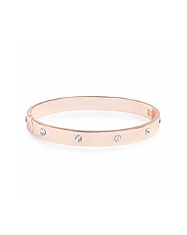 Jon Richard Rose Gold Plated Polished Crystal Bangle Bracelet