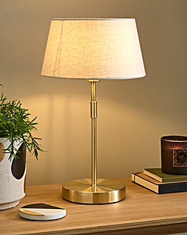 Julipa Gold Brass & Linen Shade Table Lamp