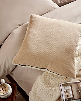 Gray & Osbourn No.12 Corduroy Cushion with Sherpa Reverse & Chunky Zip